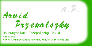 arvid przepolszky business card